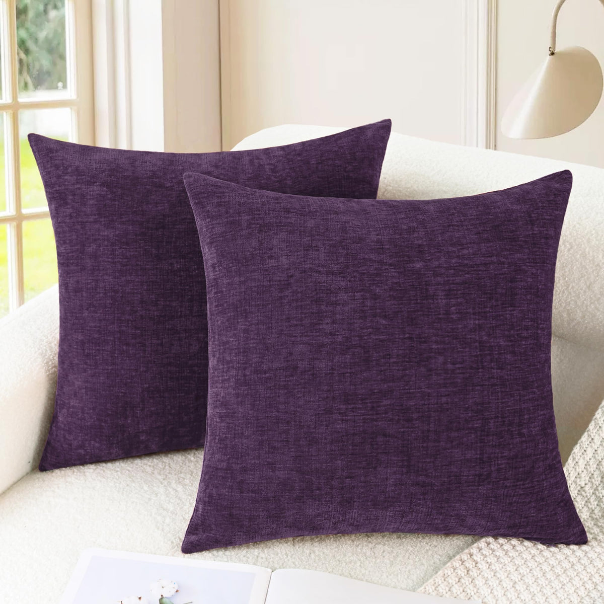 CaliTime Decorative Couch Throw Pillow Covers 20 X 20 Inches Light Taupe