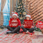 ONFAON Christmas Decorations - Christmas Pillow Covers 18x18 Set of 4,Farmhouse Christmas Throw Pillow Covers Set for Home Bedroom Sofa Couch