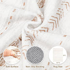Nakagishi Boho 5x7 Area Rug Living Room Rugs Machine Washable Beige/Brown