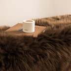 Ashler Faux Fur Rug - Fluffy Shaggy 3 x 3 Feet Sheepskin Fur, Dark Coffee Fuzzing Rug - Nursery Decor Throw for Bedroom, Living Room, Kids Room