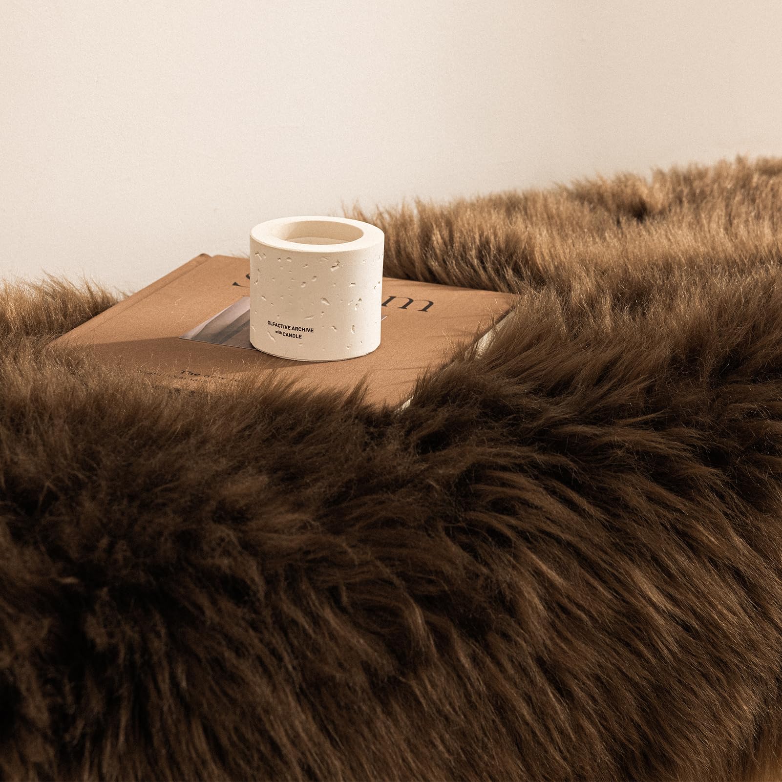 Ashler Faux Fur Rug - Fluffy Shaggy 3 x 3 Feet Sheepskin Fur, Dark Coffee Fuzzing Rug - Nursery Decor Throw for Bedroom, Living Room, Kids Room