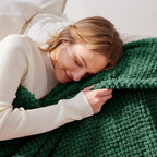 Whale Flotilla Twin Size Fuzzy Fleece Blanket for Bed, 60x80 Inch Fluffy Warm Soft Jacquard Blankets for All Season, Lightweight and Cozy, Deep Green
