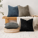 MIULEE Decorative Couch Throw Pillow Covers 18x18 Inch Navy Blue 2 Pack