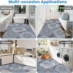 StepRite Runner Rug 3 x 5 ft, Washable Rugs, Hallway Runner Rugs, Kitchen Runner Rug Non Slip, Soft Runner with Rubber Backing for Kitchen, Hallway, Laundry, Bedroom, Living Room