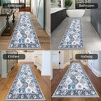 HEBE Hallway Runner Rug 2'8''x8', Washable Non Slip Kitchen Rug Runner