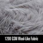 LOCHAS Soft Fluffy Faux Fur Rugs for Bedroom Bedside Rug 2x4 Feet, Washable, Furry Sheepskin Area Rug for Living Room Girls Room, Luxury Shag Carpet Home Decor, Grey