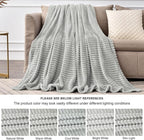 BEDELITE Fleece Blanket Twin Size – 3D Ribbed Jacquard Soft and Warm Decorative Fuzzy Blankets – Cozy, Fluffy, Plush Lightweight Throw Blankets for Couch, Bed, Sofa(Light Grey, 60x80 inches)