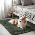 OLANLY 2x3 Machine Washable Small Bedside Rug, Soft Fluffy Shaggy Entryway Throw Rugs for Bedroom, Living Room, Indoor Floor Carpet for Kids Girls and Boys, Home Decor Aesthetic, Olive Green