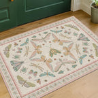 Hazo Haus Light Pink Washable Bathroom Rug - 2x4 Small Kitchen Rugs for Powder Room, Front Door Indoor Entrance, Low Pile Stain Resistant, Colorful Pastel Aethestic