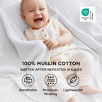 Bedsure 100% Cotton Muslin Blanket King Size for Bed - 4-Layer Breathable and Lightweight Thin Soft Summer Gauze Muslin Blanket for Adults, White, 108x90 Inches