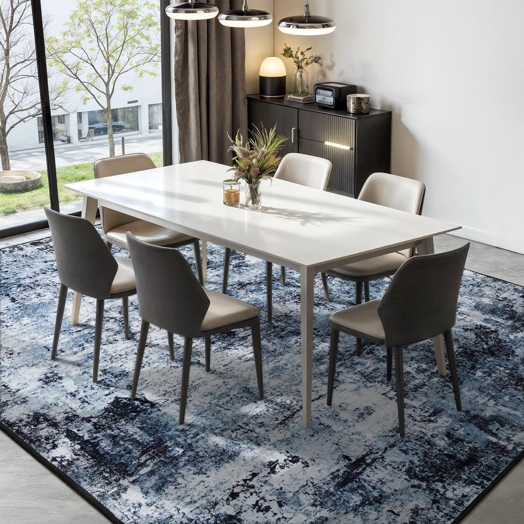 Rugflix 4x6 Area Rugs for Living Room, Washable Navy Blue Dark Rug