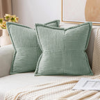 MIULEE Decorative Throw Pillow Covers for Couch 18x18 Inch Greyish Green