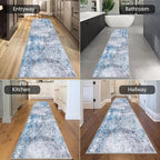 HEBE Hallway Runner Rug 2'x10' Washable Vintage Distressed Area Rugs Non Slip Laundry Rug Runner Boho Floor Carpet Runners for Hallways Entryway Laundry Room Kitchen Bathroom