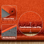 Amearea Modern Soft Hallway Runner Rug, 2x6 Feet Washable Runner Rugs for Hallway, Orange Fluffy Rug Bedroom Bedside Rugs, Non Slip Memory Foam Rug Carpet for Entrance Kitchen Living Room Decor