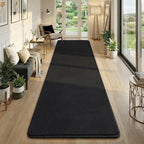 Amearea Modern Soft Hallway Runner Rug, 3x10 Feet Washable Long Runner Rugs for Hallway, Black Fluffy Bedroom Bedside Rugs, Non Slip Memory Foam Rug Carpet for Entrance Kitchen Living Room Home Decor