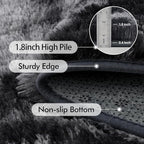 8x10 Ft Extra Large Shag Rugs for Living Room, Tie Dyed Ultra Soft Fluffy Furry Area Rugs for Bedroom Indoor Floor, Aesthetic Carpet for Kids Home Decor (Dark Grey)