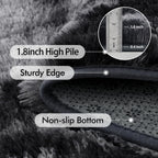 8x10 Ft Extra Large Shag Rugs for Living Room, Tie Dyed Ultra Soft Fluffy Furry Area Rugs for Bedroom Indoor Floor, Aesthetic Carpet for Kids Home Decor (Dark Grey)