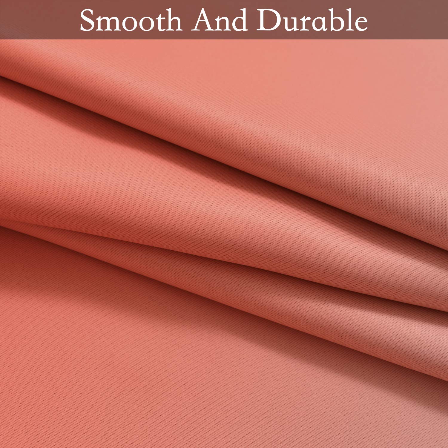 SimpleHome Ombre Coral to Grey White Curtains for Living Room 52Wx84L