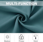 NICETOWN Blackout Curtains - Elegant Home Grommet Design Small Window Curtain Panels for Kitchen/Bathroom/Half Window Christmas Decor, 42W by 36L 1.2 inches Header, 2 Pieces, Sea Teal