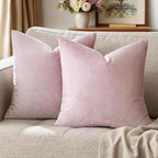 GIGIZAZA Decorative Couch Throw Pillow Covers,Set of 2 Sweet Lilac Square Pillow Cushion Covers 22x22,Pillow Cases Velvet Pillow Covers