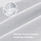 MIULEE 100% Blackout Linen Curtains 42 x 84 Inch Grayish White 2 Panels