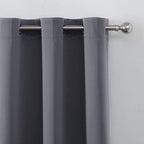 LEMOMO Grey Blackout Curtains for Bedroom Room Darkening Curtains/38 x 54 Inch Long Set of 2 Panels Draperies Thermal Insulated Living Room Curtains