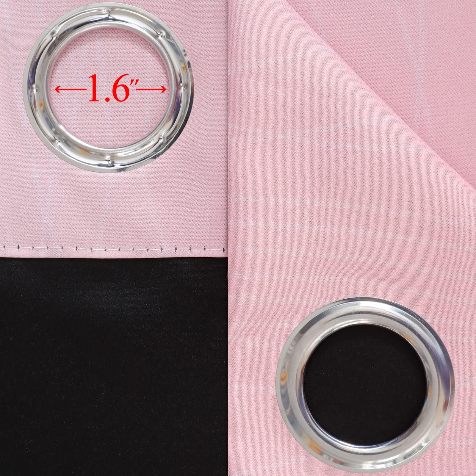 Pink and Grey Ombre Blackout Curtains for Living Room 84 Inch Long 2 Panels