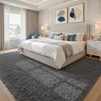 8x10 Fluffy Shag Area Rugs for Living Room Bedroom: Soft Plush Carpet Grey