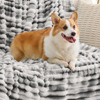 BEDELITE Twin Blanket for Couch & Bed, 300GSM Soft & Warm Fleece Blanket, Decorative and Giftable Striped Tie-dye Grey Blankets for Women, Men, 60"x80"