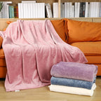 Newwiee 4 Pcs Flanne Fleece Throw Blanket for Bed Couch Large 3D Waffle Textured Soft Blanket Winter Warm Lightweight No Shedding No Pilling Decorative Throw, 50x60 Inch(Fresh Colors)
