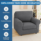 XINEAGE Couch Cushion Covers Seat Cushion Cover Thick Stretch Sofa Slipcovers 1 Piece Individual Couch Covers with Elastic Bottom(Single Seat Cushion/Backrest,Dark Grey)