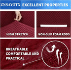 ZNSAYOTX 1 Piece Jacquard Chair Slipcovers for Living Room High Stretch Chair Covers with Arms Anti Slip Pets Friendly Couch Sofa Armchair Cover Furniture Protector (Chair, Wine Red)