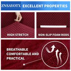 ZNSAYOTX 1 Piece Jacquard Chair Slipcovers for Living Room High Stretch Chair Covers with Arms Anti Slip Pets Friendly Couch Sofa Armchair Cover Furniture Protector (Chair, Wine Red)