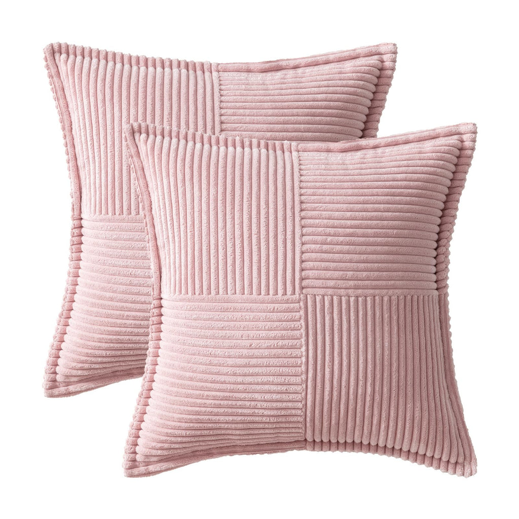 MIULEE Decorative Throw Pillow Covers for Couch 18x18 Inch Pink 2 Pack