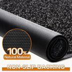 Mibao Super Absorbent Front Door Mat, 60" x 36", Non-Slip Washable Indoor Doormats, Low Profile Entryway Rug Outdoor, Dirt Resistant Welcome Mats for Front and Back Door Entrance, Anthracite Black