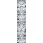Lansny Modern Abstract Runner Rug 2.6x12, Black Grey White Washable Long Kitchen Runner Non-Slip Soft Hallway Rug Runner Thin Print Faux Wool Carpet for Entryway Bedroom Laundry Room Indoor Home Decor