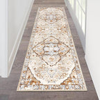 HEBE Hallway Runner Rug 2'x6' Washable Vintage Distressed Area Rugs Non Slip Laundry Rug Runner Boho Floor Carpet Runners for Hallways Entryway Laundry Room Kitchen Bathroom