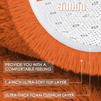 OLANLY Orange Round Rugs for Bedroom - Machine Washable, 4 ft Circle Area Rugs for Living Room, Soft and Fluffy Shaggy Carpet for Teen Girl and Boys, Nursery Rooms, Dorms, Home Decor Aesthetic