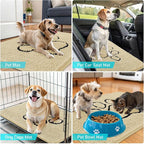 OLANLY Dog Door Mat for Muddy Paws 30x20, Paw Print Design, Absorbs Moisture and Dirt, Absorbent Non-Slip Washable Doormat, Quick Dry Chenille Mud Mat for Dogs, Entry Indoor Entryway Carpet, Sand
