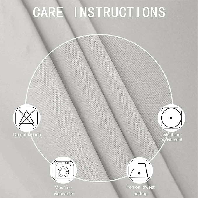LEMOMO Light Grey Blackout Curtains 34 x 84 Inch Length/Set of 2 Curtain Panels/Thermal Insulated Room Darkening Blackout Curtains for Bedroom