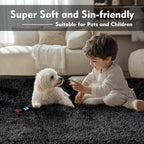 Black Rug Super Soft Shaggy 4x6 Feet Rugs for Bedroom, Fluffy Area Rug for Living Room Floor Rug, Fuzzy and Comfy Carpet Nursery Shag Rug for Kids Boys Room Decor(4 x 6, Black)