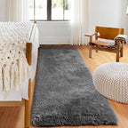 ONASAR 2x6 Grey Runner Rugs for Bedroom Living Room, Fluffy Bedside Hallway Throw Area Rug, Gray Ultra Soft Plush Furry Floor Carpet Mat for Nursery Kids Dorm Closet Home Decor Aesthetic