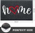 CozyBounty Black Door Mat Welcome Mats Home Non-Slip Doormat for Entryway Low-Profile Floor Mat for Yard, Garage, High Traffic Areas (32"x20", Black)