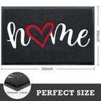 CozyBounty Black Door Mat Welcome Mats Home Non-Slip Doormat for Entryway Low-Profile Floor Mat for Yard, Garage, High Traffic Areas (32"x20", Black)
