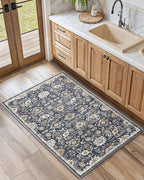 AMADA HOMEFURNISHING 2x4 Washable Area Rug, Low-Profile Entryway Rug with Non-Slip Backing & Durable Edge Binding, Vintage Rug Pattern, Small Rugs for Entryway, Kitchen & Living Room