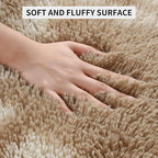 Tepook Area Rugs 9x12 for Living Room, Super Soft Fluffy Rugs for Bedroom, Modern Shaggy Rug Fuzzy Carpets for Kids, Plush Indoor Nursery Home Decor Rug with Non-Slip Bottom, Tie-Dyed Beige