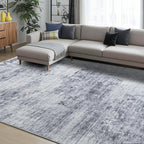 Toneed Abstract Area Rug 9x12 Modern Washable Rug Soft Non Slip Rug Low Pile for Bedroom Living Room Dining Room Grey