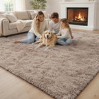Area Rugs10x14 for Living Room,Beige Large Shaggy Carpet Plush Furry Rug