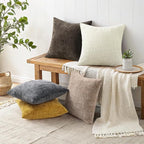decorUhome Dark Grey Chenille Euro Sham Throw Pillow Covers 26x26 Set of 2 Textured Soft Cozy Slubby Couch Pillow Covers Modern Farmhouse Boho Decorative Pillow Cases for Bed Sofa Living Room