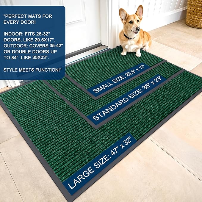 OLANLY Front Door Mat 59x40, Waterproof Heavy-Duty Indoor Outdoor Doormat